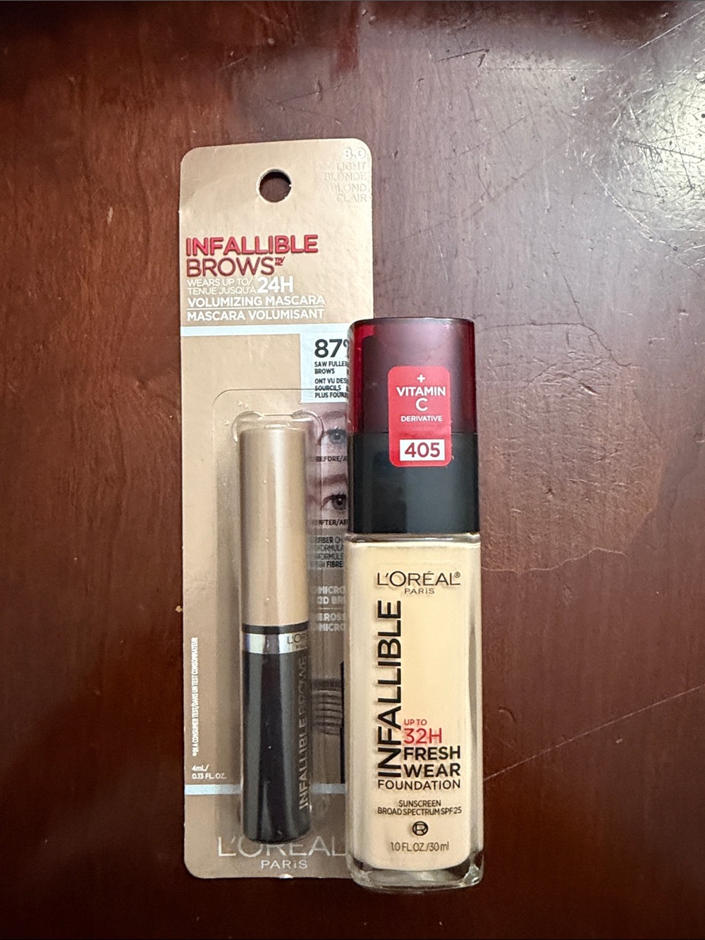 L'Oreal Infallible Brows & Infallible Fresh Wear Foundation - Beige/Nude pair